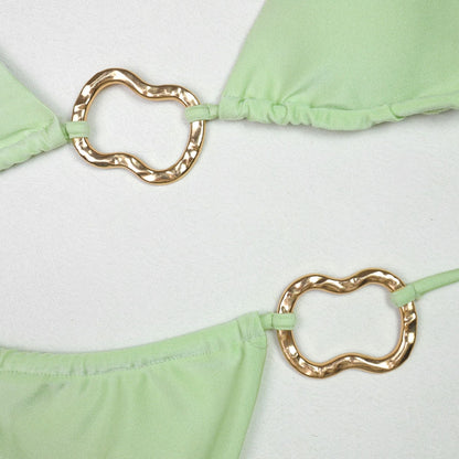 Solid Color Sexy Halter Bikini Swimwear