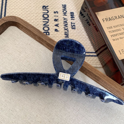 Simple Blue Geometric Acetate Hair Claw
