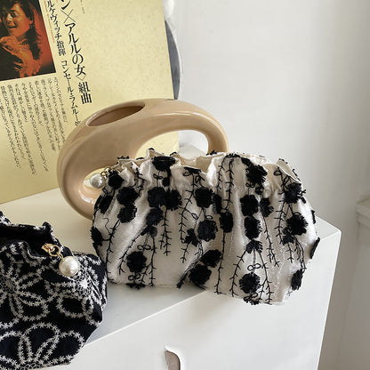 Floral Embroidered Lace Cosmetic Bag