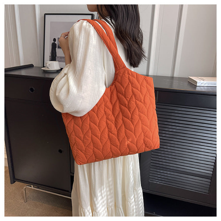 Simple Solid Color Casual Shoulder Bag