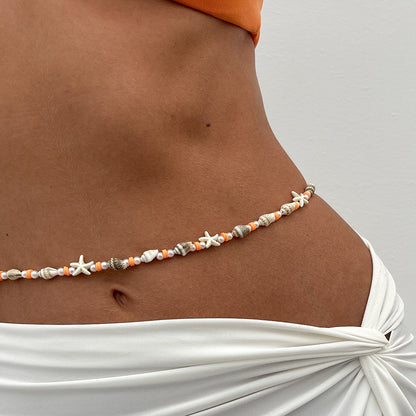 Simple Pearl Conch Beaded Body Chain