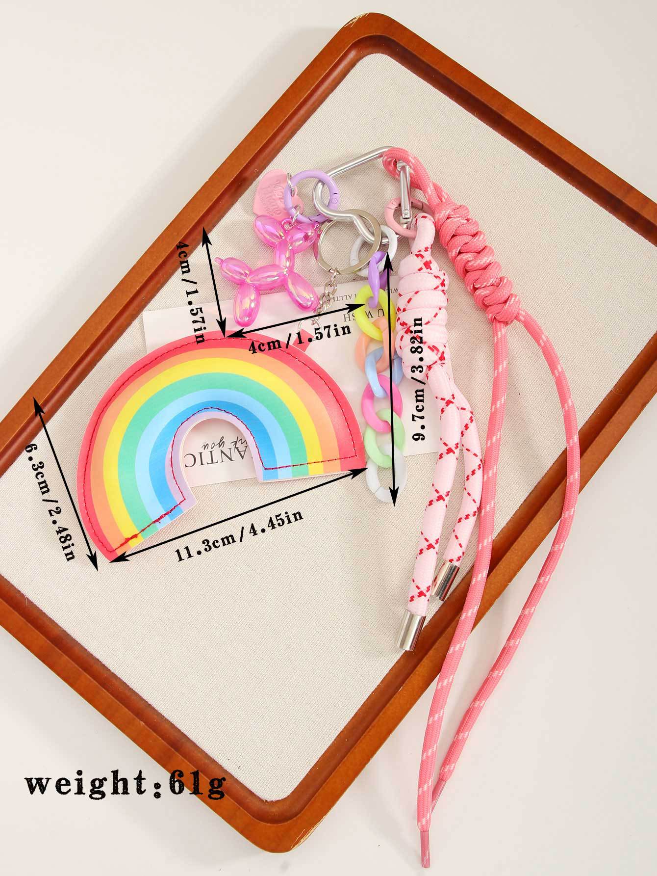 Rainbow Dog Rope Keychain Bag Charms