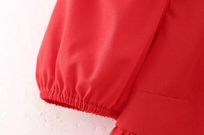 Cute Tie Front Round Neck Pullover Top