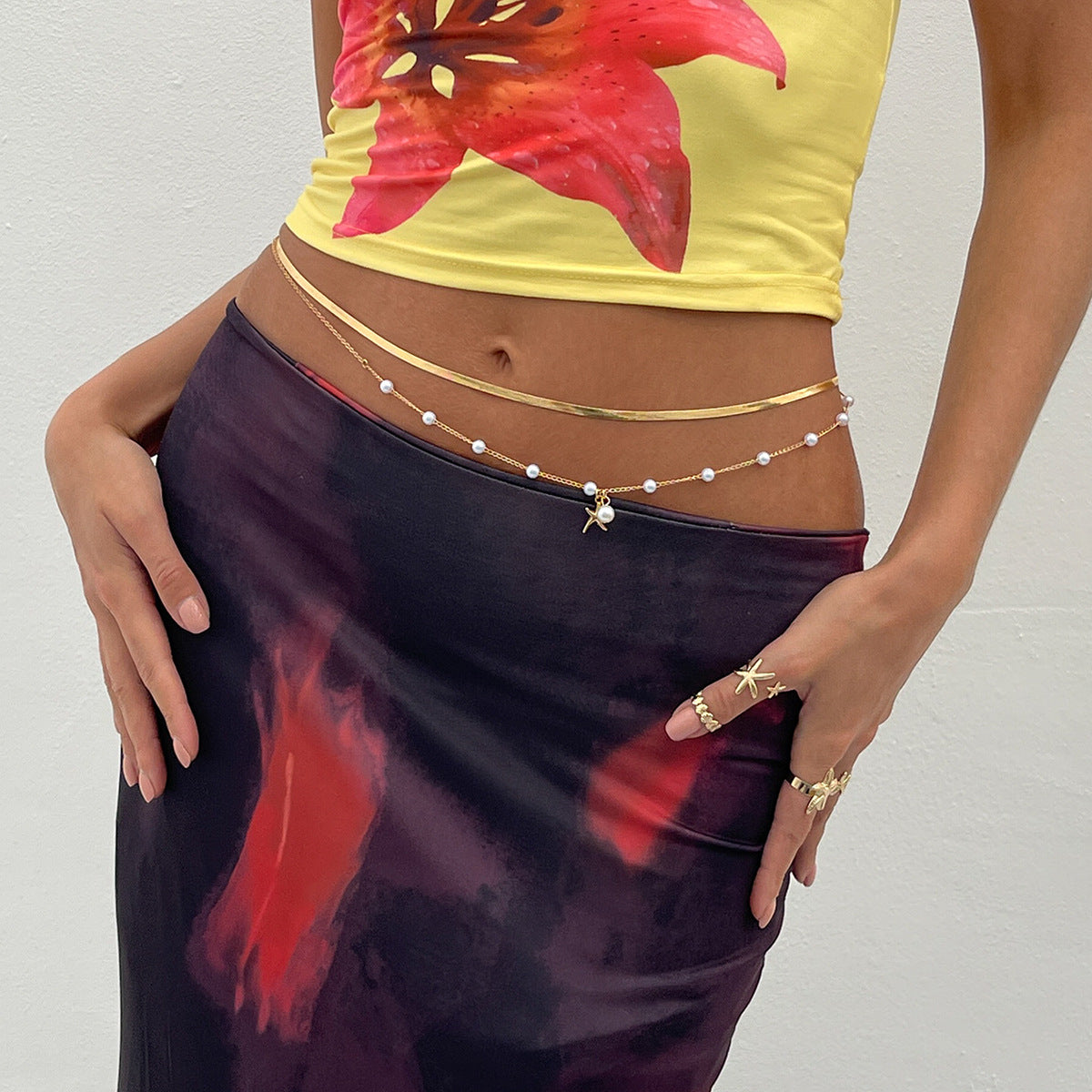 Sexy Snake Chain Pearl Waist Chain