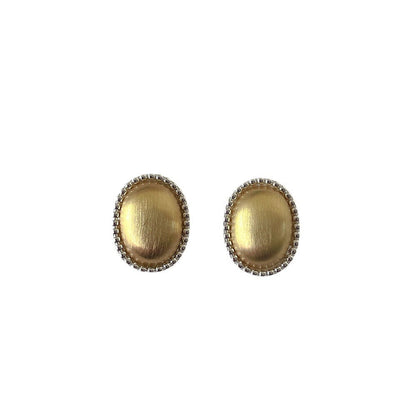 Oval Vintage Matta Simple Stud Earrings