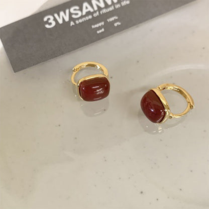 Square Pearl Vintage Simple Hoop Earrings