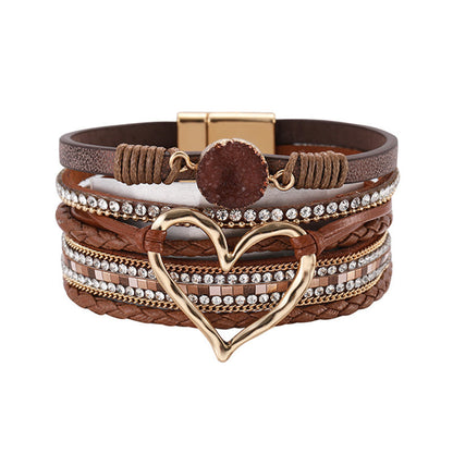Rhinestone Bohemian Layered Love Bracelet