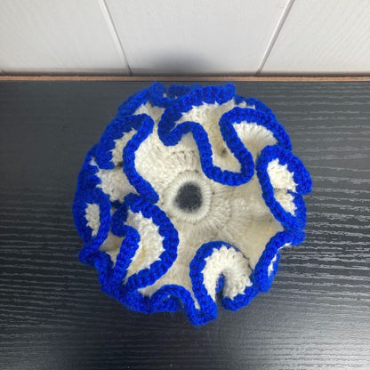 Color Contrast Ruffled Handmade Crochet Scrunchies