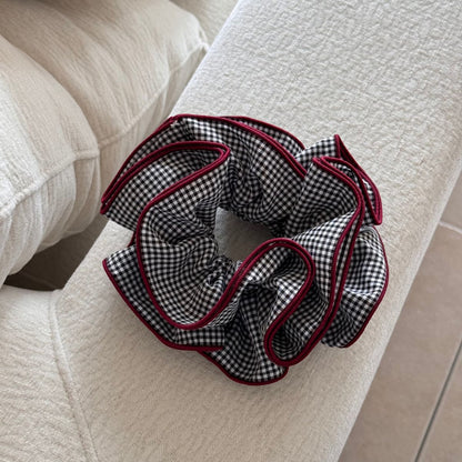 Polka Dot Gingham Ruffled Hair Scrunchies