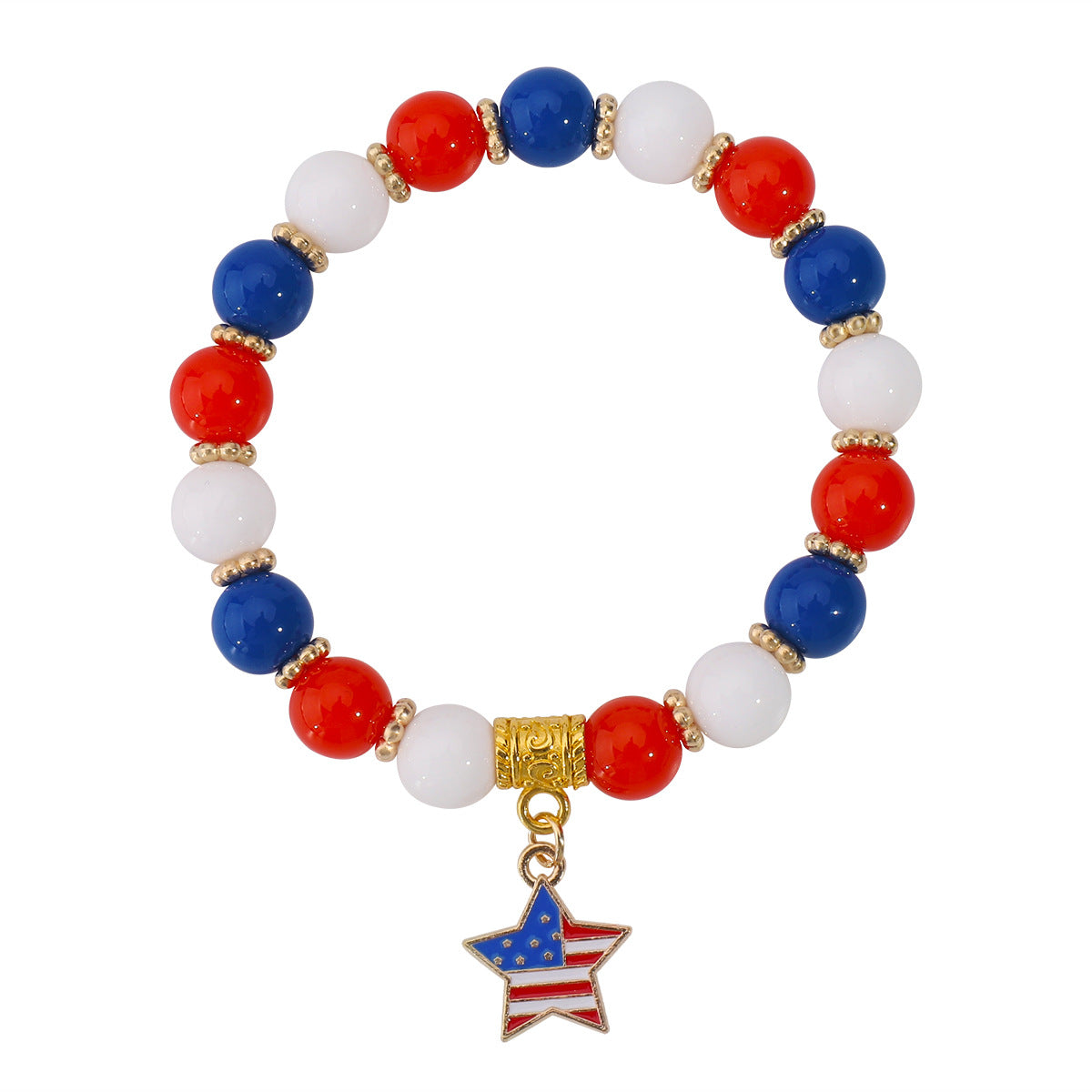 Minimalist USA Pendant Acrylic Beaded Bracelet
