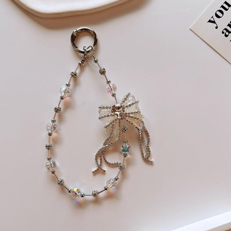 Cute Crystal Beaded Butterfly Keychain