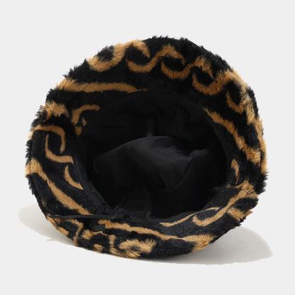 Striped Warm Plush Casual Bucket Hats