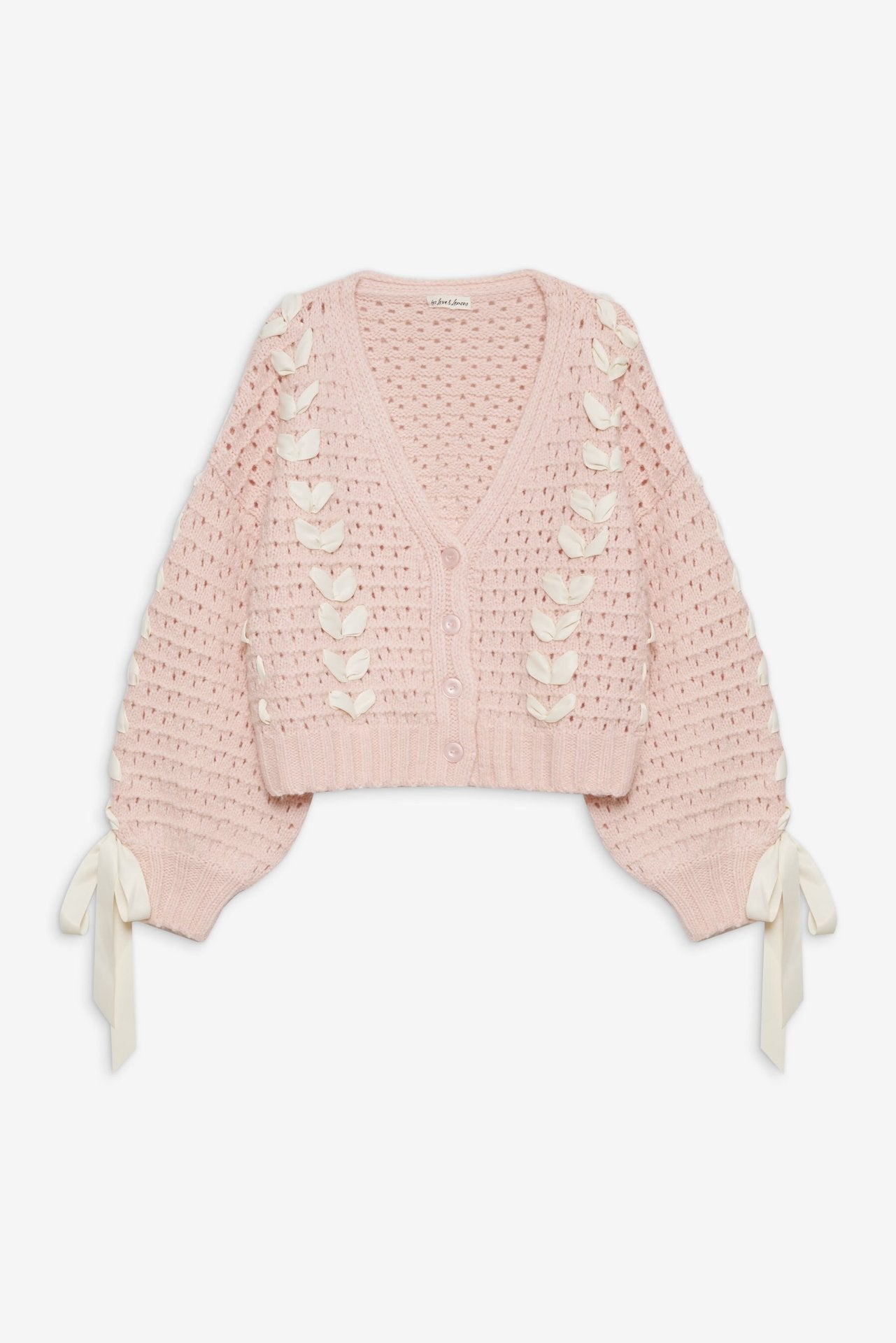 V-Neck String Tie Hollow Out Loose Cardigan