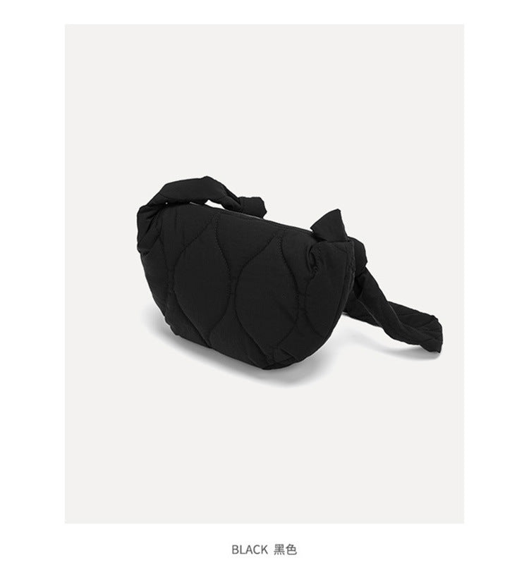 Simple Solod Color Puffer Shoulder Bag
