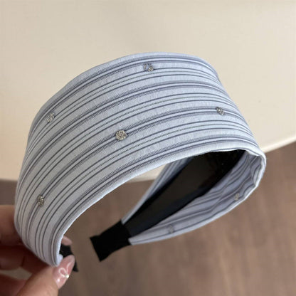 Plaid Rhinestone Simple Wide Headbands