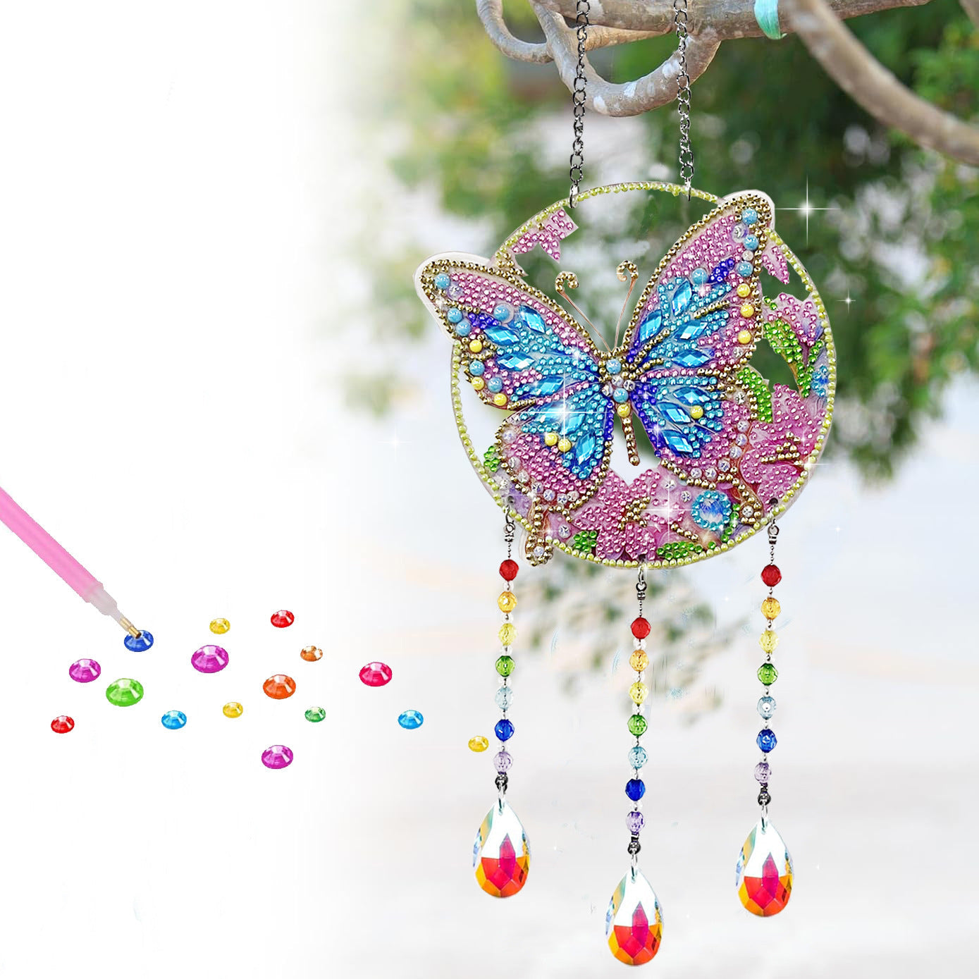 Butterfly Rhinestone Colorful Crystal Suncatcher