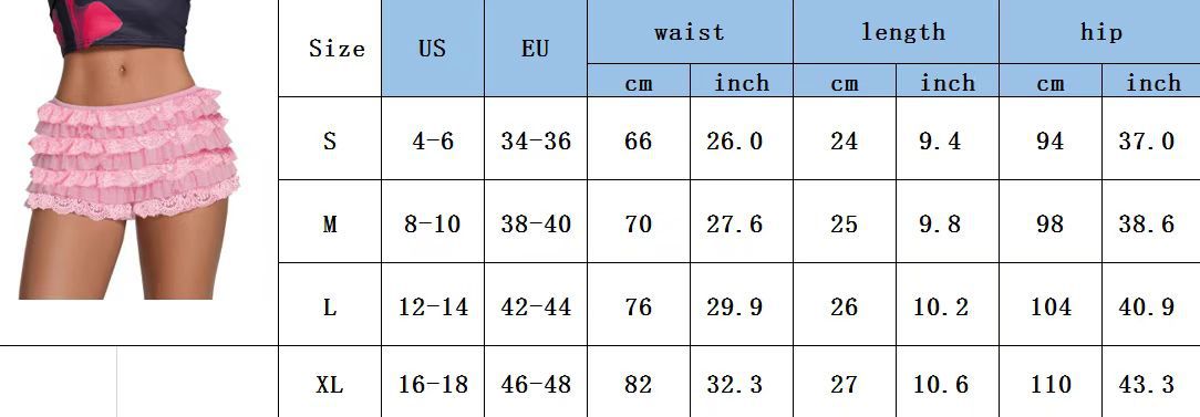 Multi-Layered Lace Ruffle Sexy Shorts