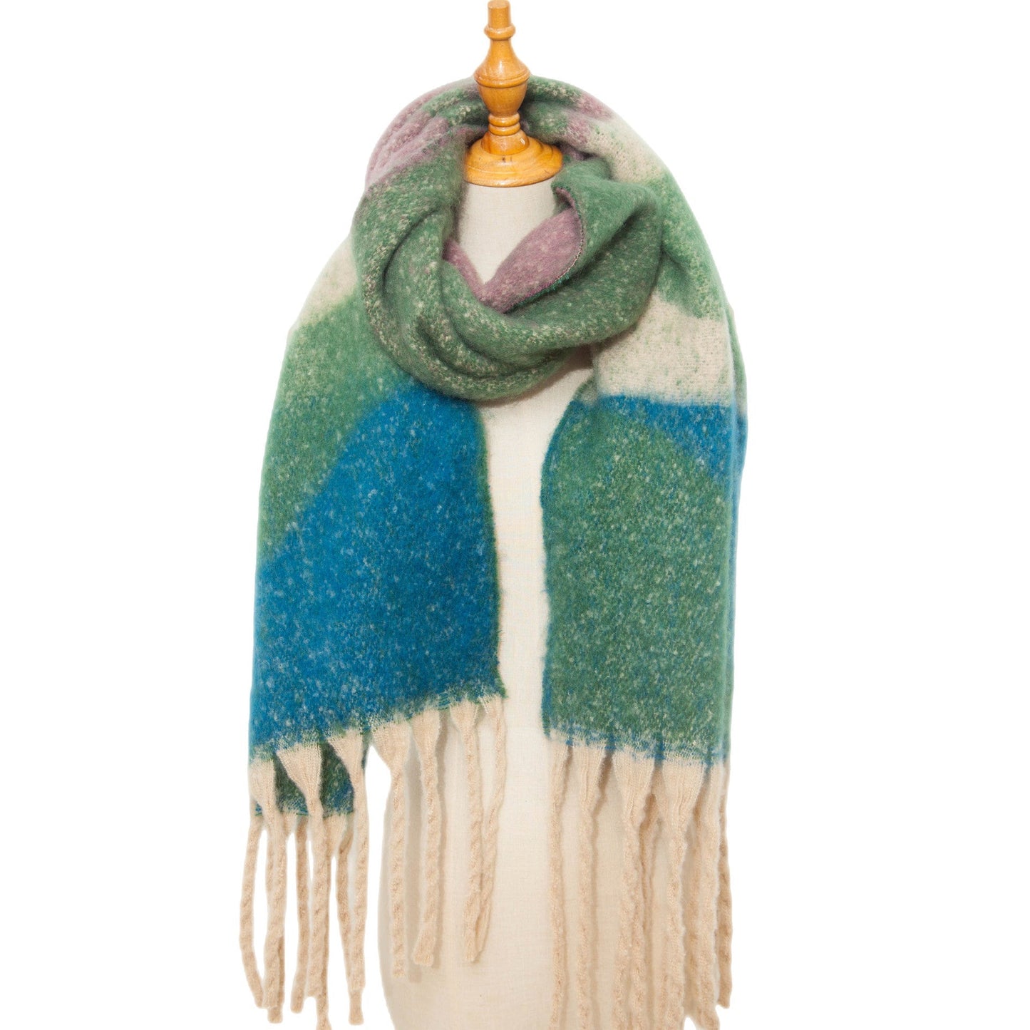 Comtrast Color Tassel Mohair Scarves