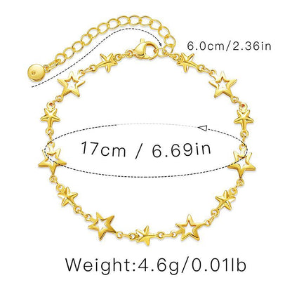 Star Chain Splicing Sweet Link Bracelet