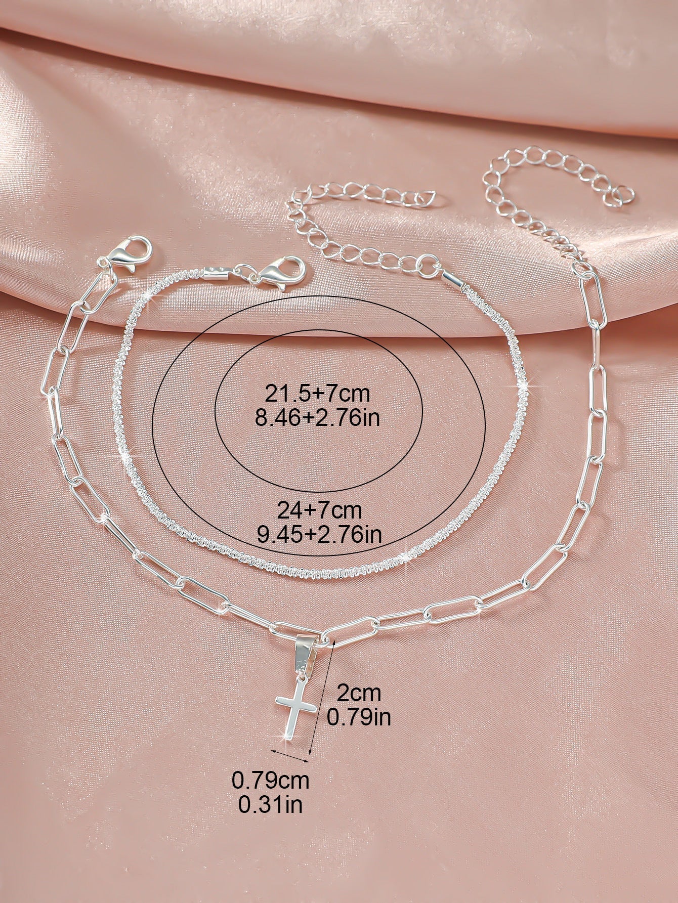 Simple Glitter Double Anklet