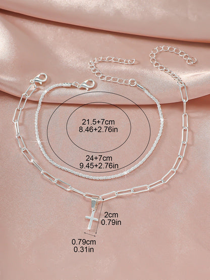 Simple Glitter Double Anklet