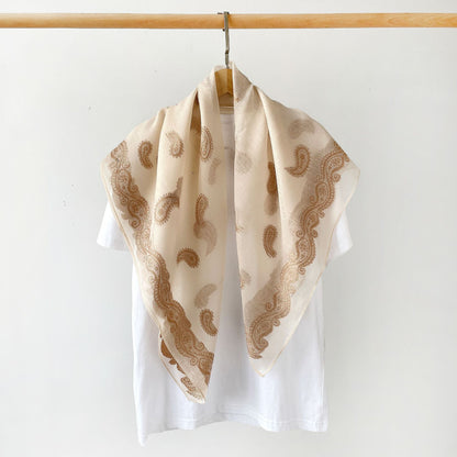 Vintage Burnout Paisley Square Satin Scarf