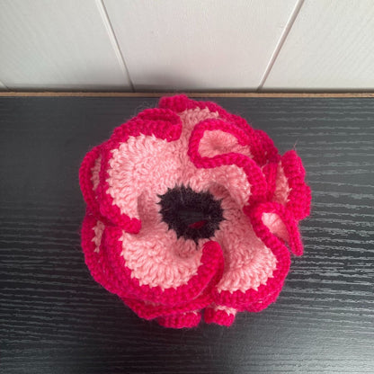 Color Contrast Ruffled Handmade Crochet Scrunchies