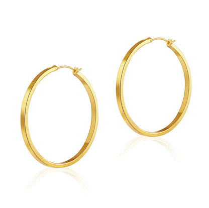 Gold Simple Punk Circle Hoop Earrings