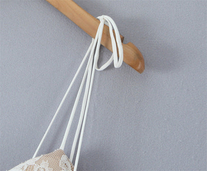 Solid Color Spaghetti Strap Lace Ruffled Dresses