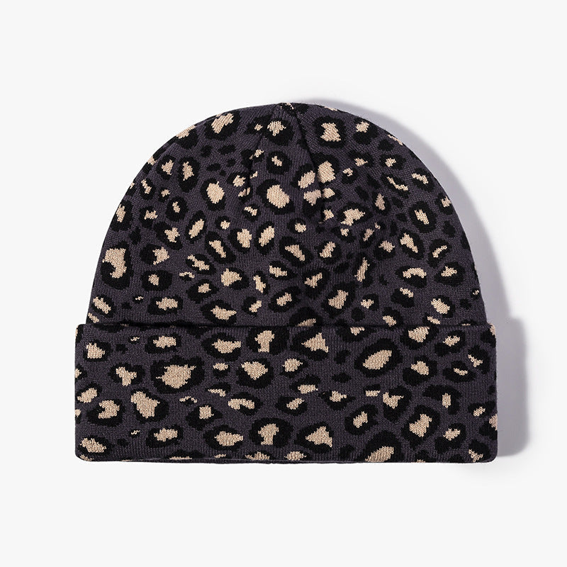 Leopard Print Outdoors Knit Beanie