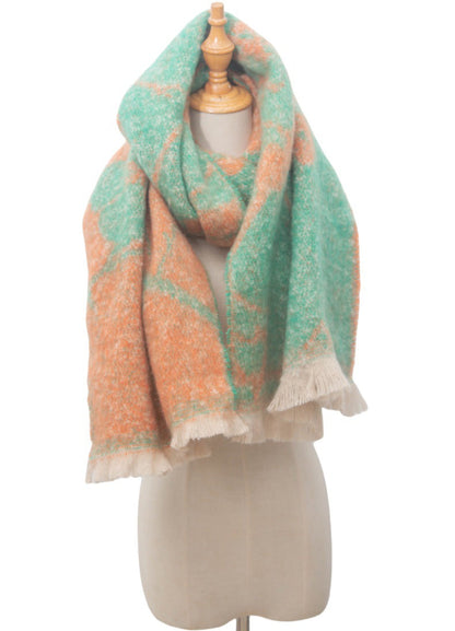 Contrasct Color Floral Print Scarves