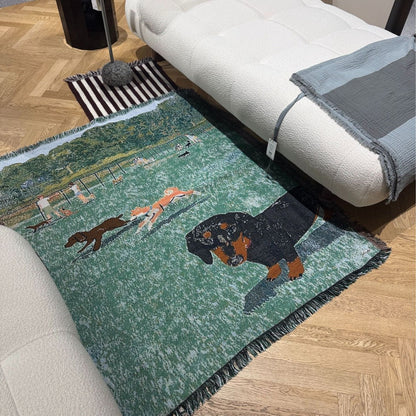 Cozy Funny Cat Prints Tapestry Throw Blanket