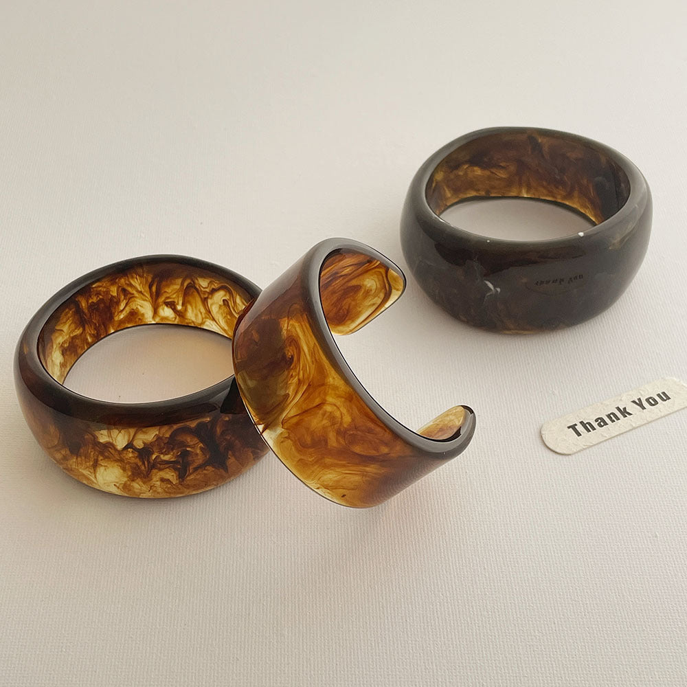 Wide Vintage Tiedye Acrylic Bracelets