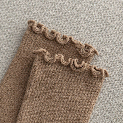 Flounce Solid Color Simple Sweet Socks