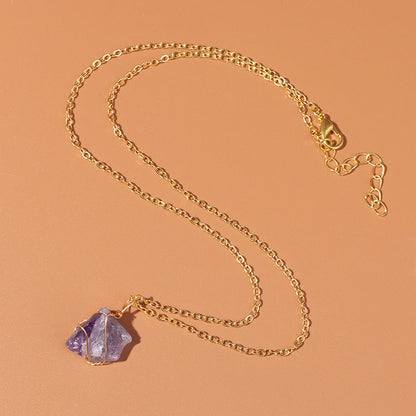 Irregular Stone Pendant Simple Neckalce