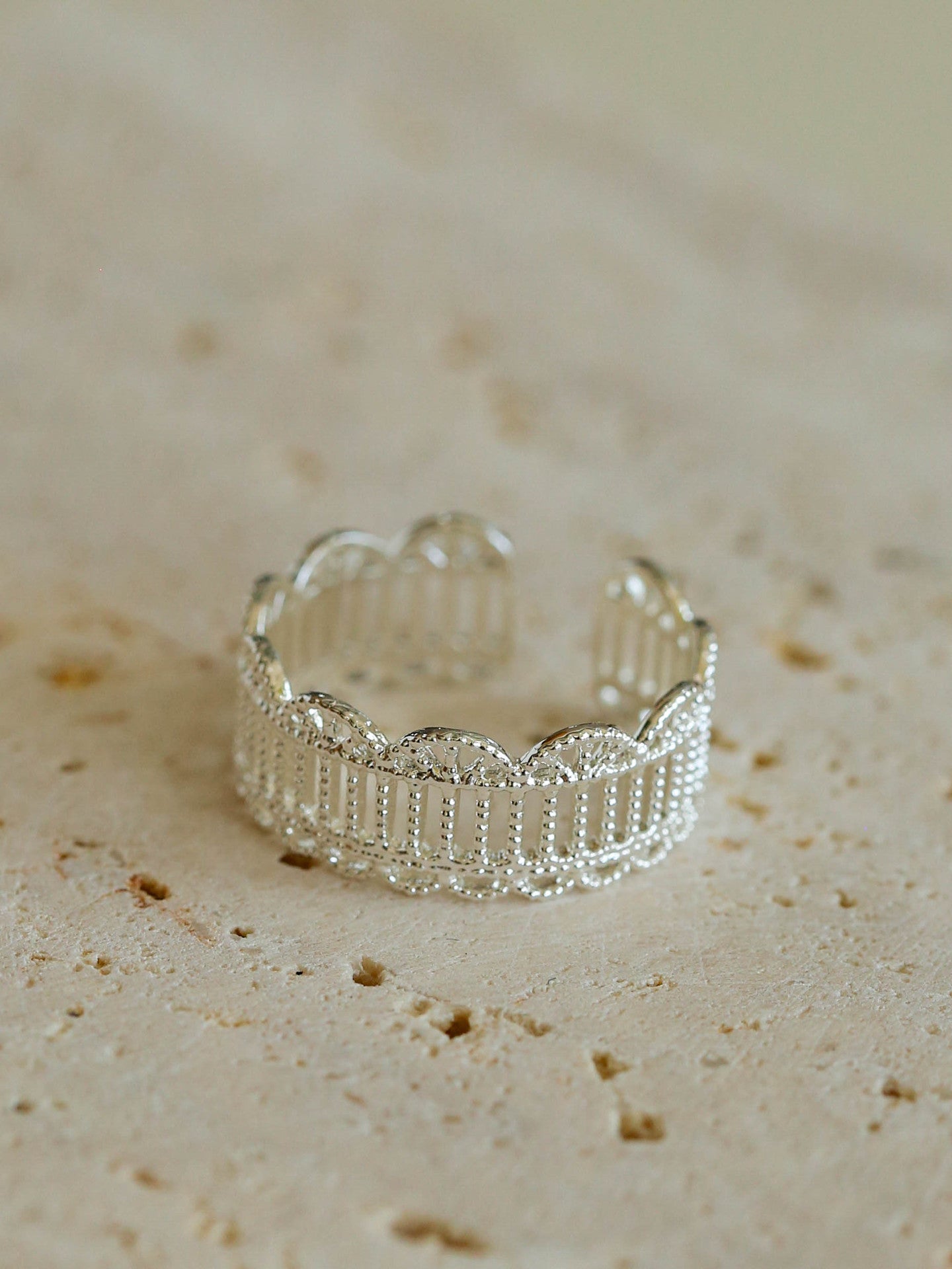 Vintage Lace Hollow Out Open Adjustable Ring