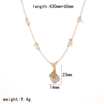 Elegant Enamel Gold Plated Pendant Necklace