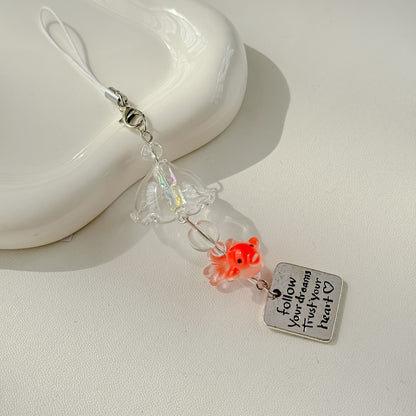 Cute Goldfish Wind Chime Crystal Bag Charm