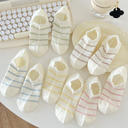 Striped Color Block Low Ankle Socks