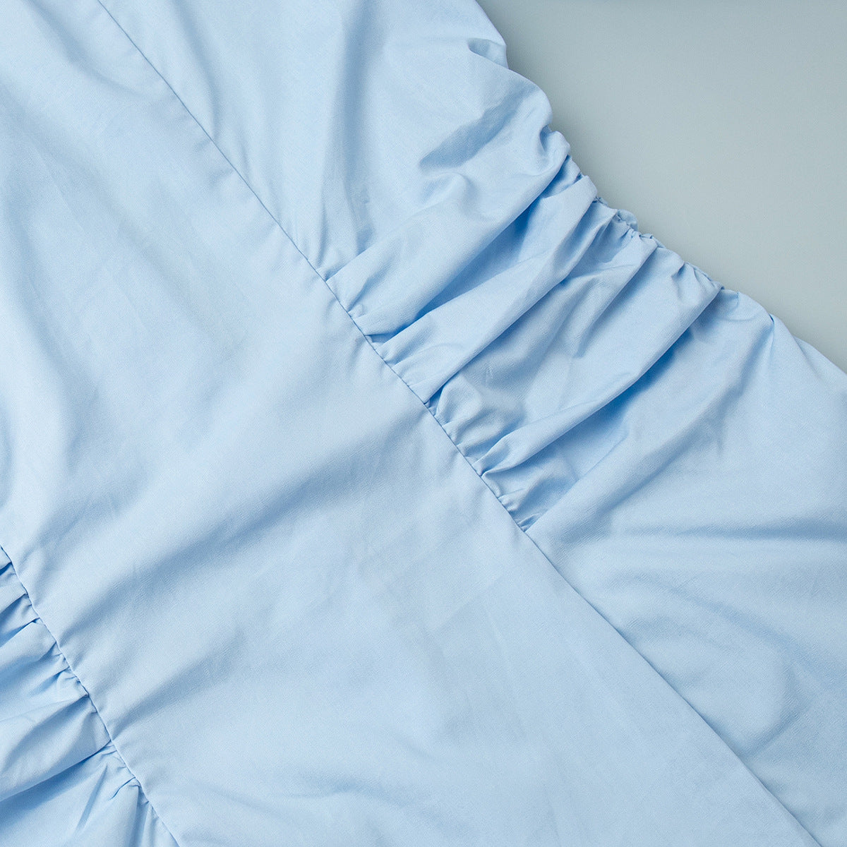 Elegant Solid Color Ruched Long Sleeve Top