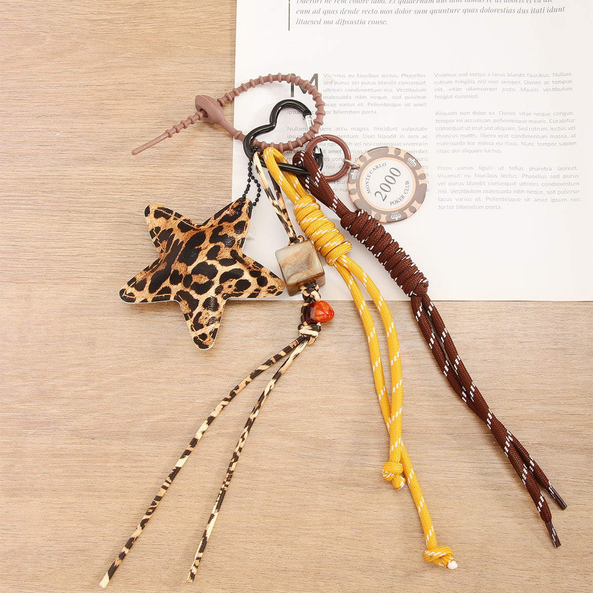 Leopard Star Rope Keychain Bag Charms