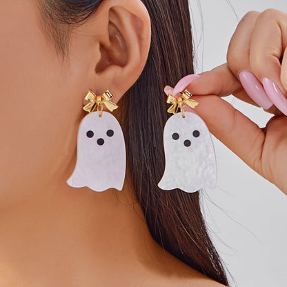 Halloween Pumpkin Ghost Tassel Dangle Earrings