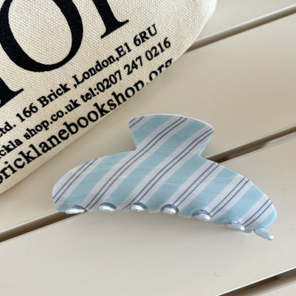 Sweet Striped Acrylic Hair Claw