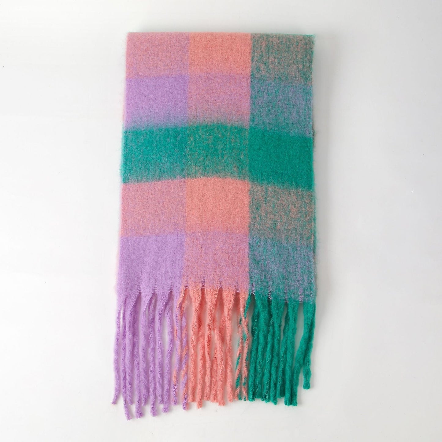 2+ Soft Contrast Color Plaid Scarves