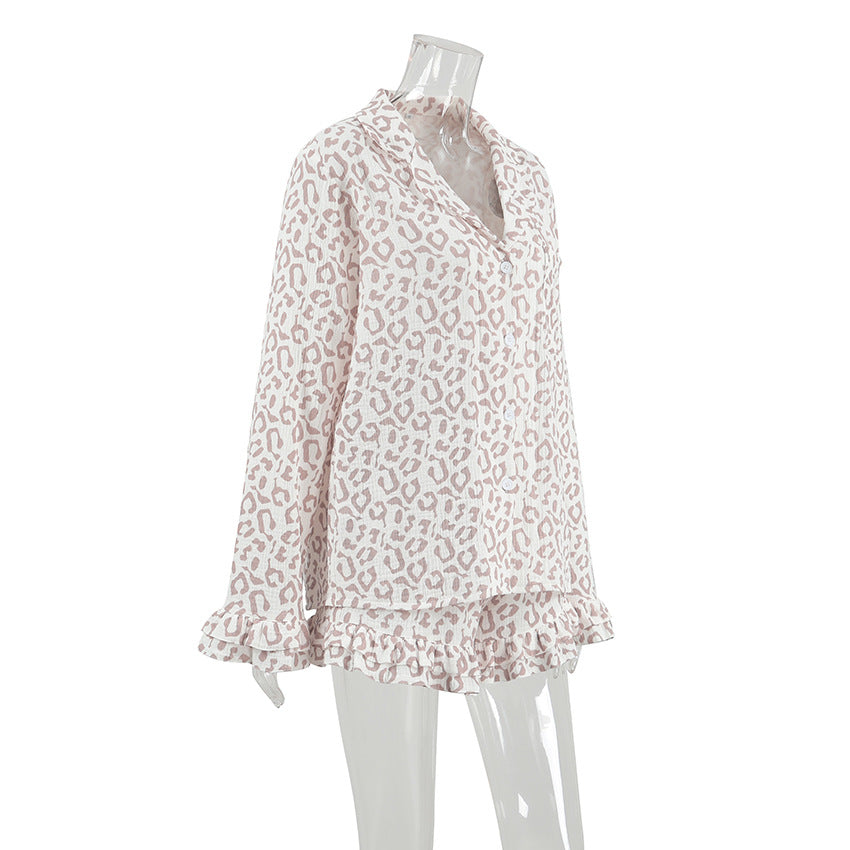 Leopard Print Loose Sleepwear Sets