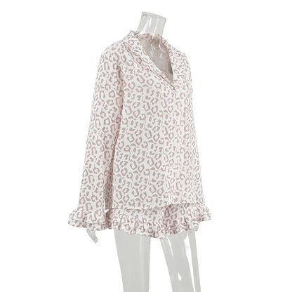 Leopard Print Loose Sleepwear Sets