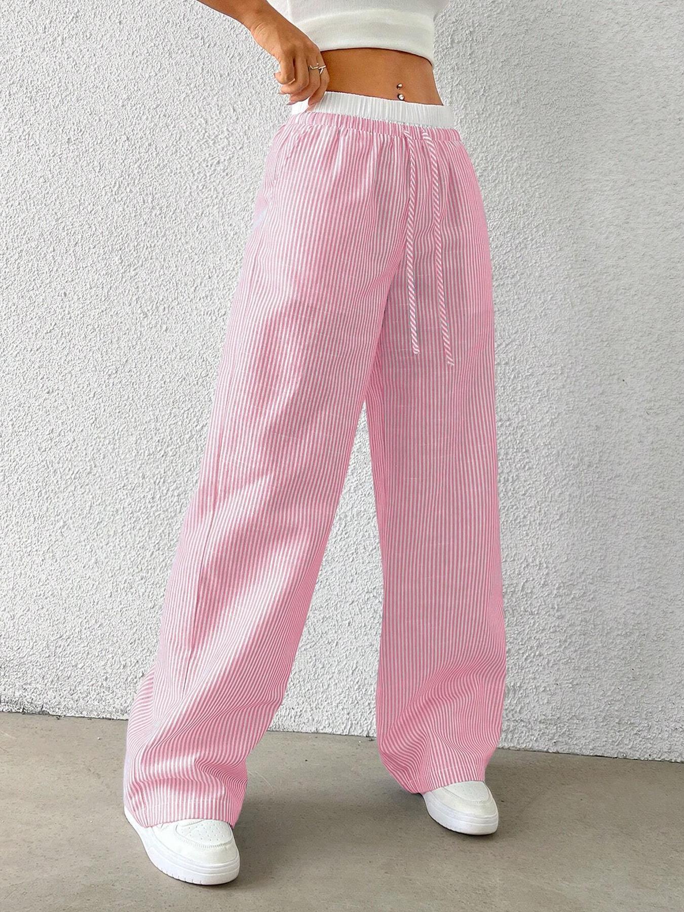 Trendy Striped  Loose Wide-Leg Pants