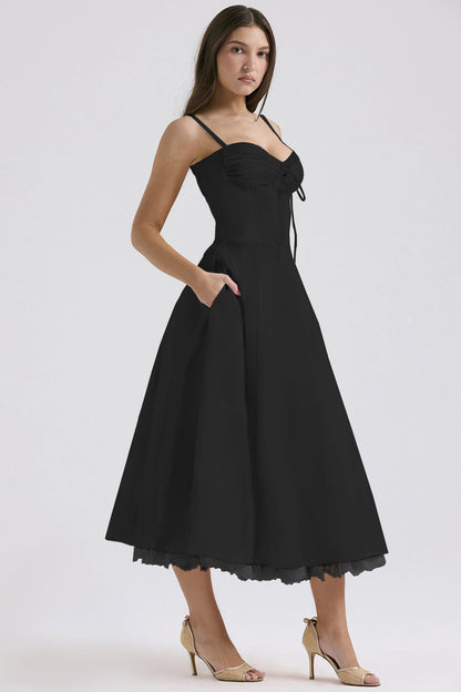 Slim Flower Print Lace Spaghetti Dress