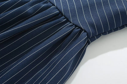 Simple Striped Halter Tie Back Mini Dresses