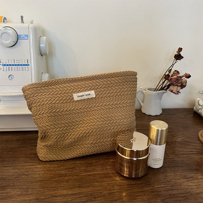 Solid Color Portable Makeup Bag